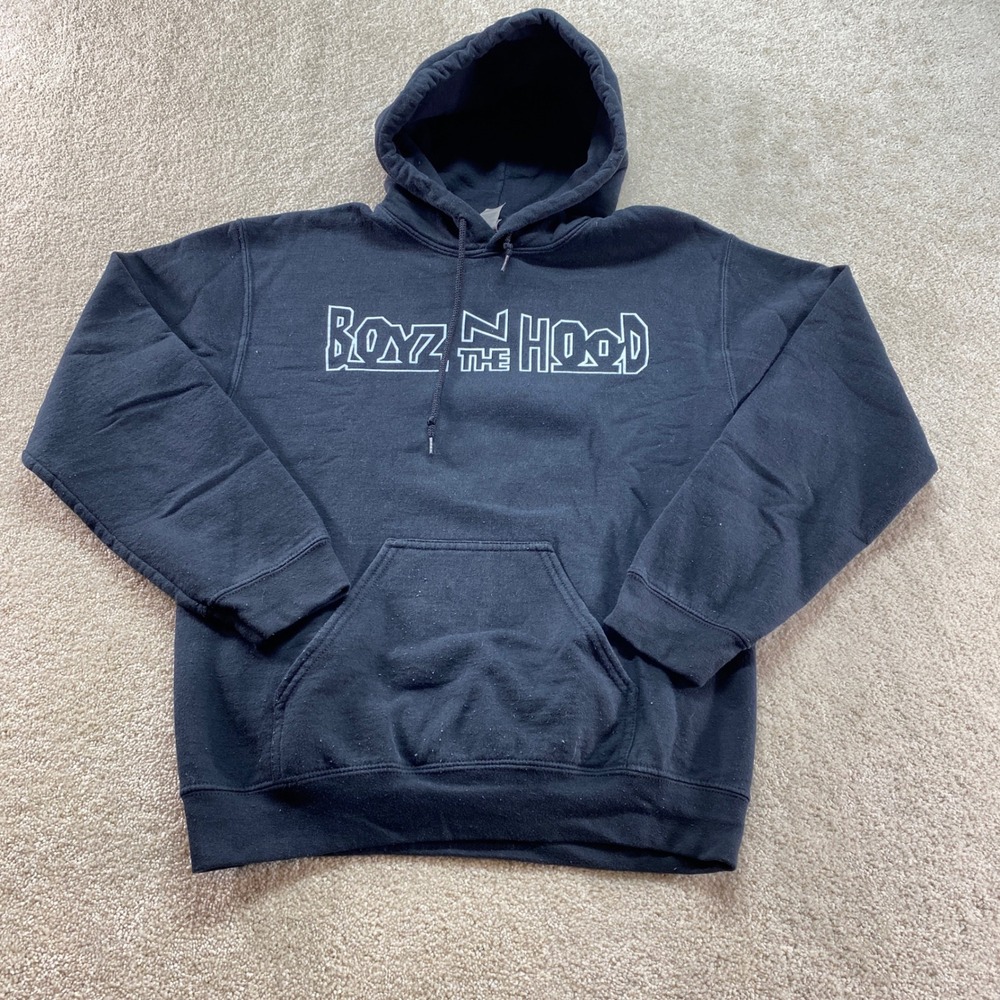 Gildan Boyz N The Hood Hoodie Mens Small Black Graphic Heavy Blend‎ Sweatshirt